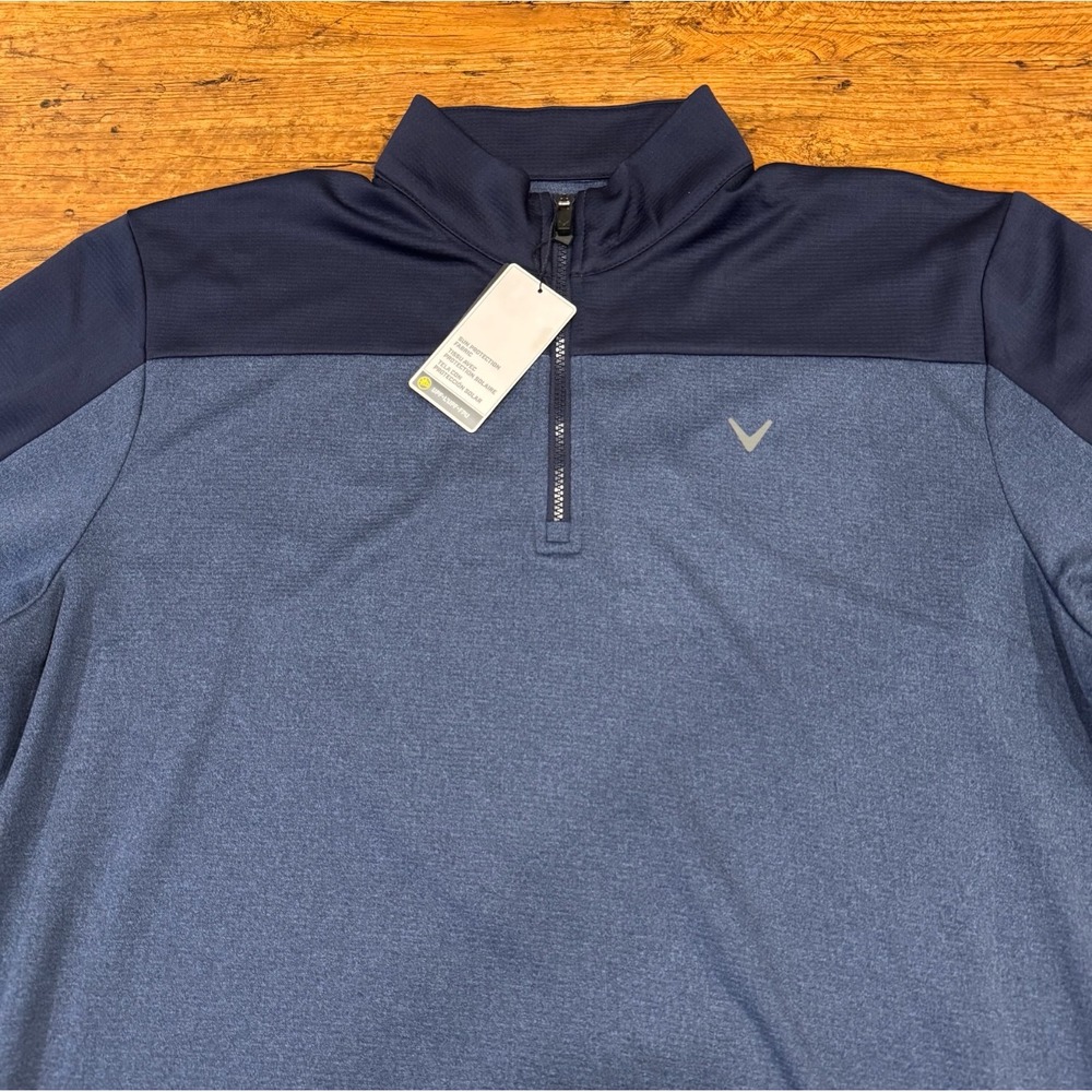 Callaway Blue Opti-Dri 1/4 Zip Casual Golf Pullover Sweatshirt Sweater Men's XL